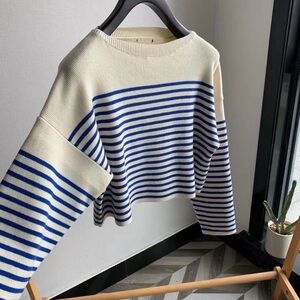 Striped Blue and Cream Sweater